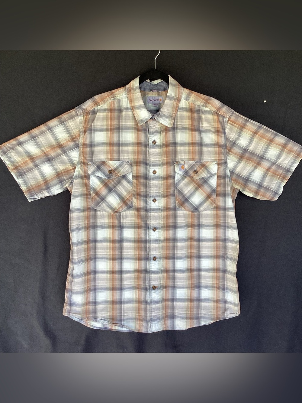 Carhartt Short Sleeve Plaid Button Down Shirt Relaxed Fit
